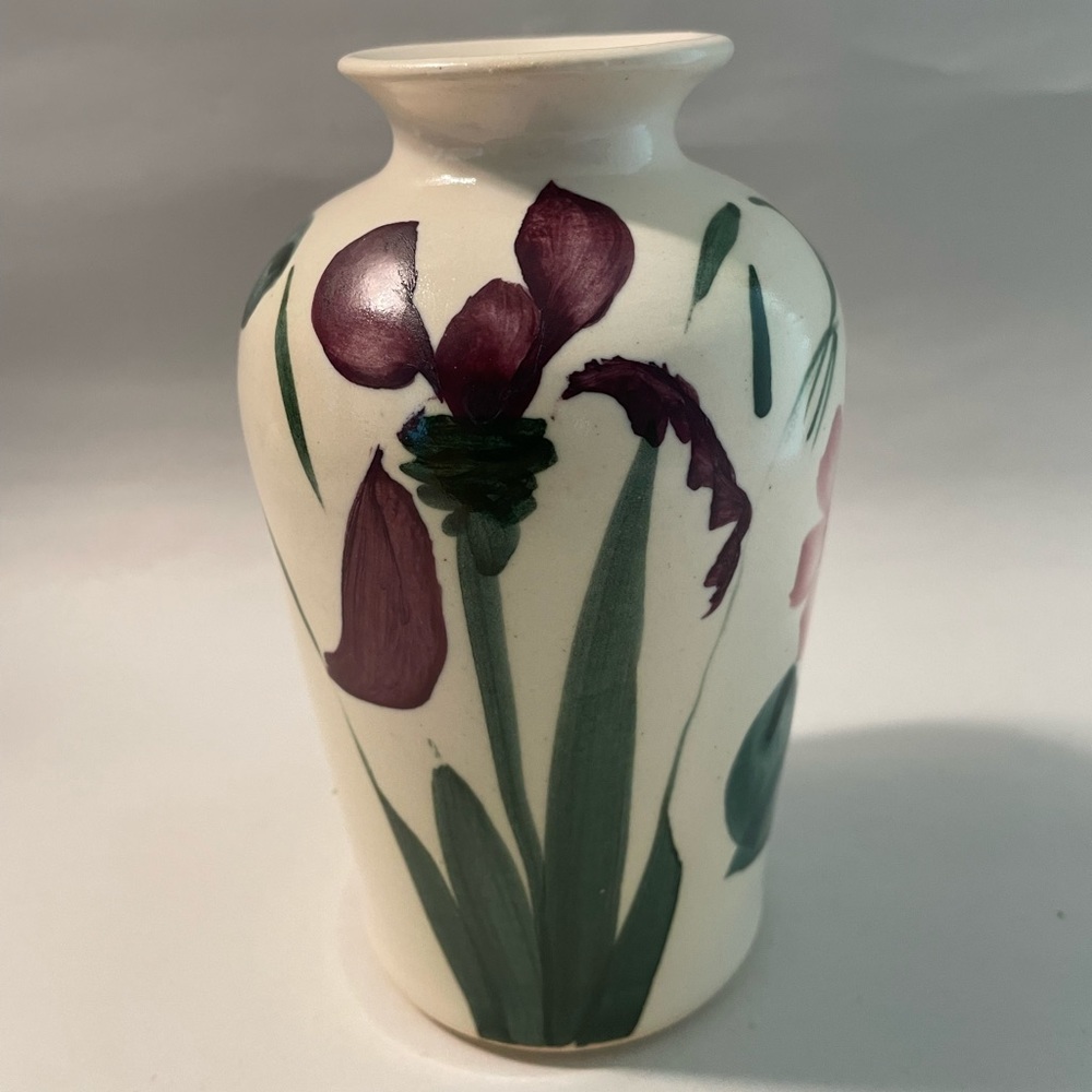Beautiful small  art pottery vase signed